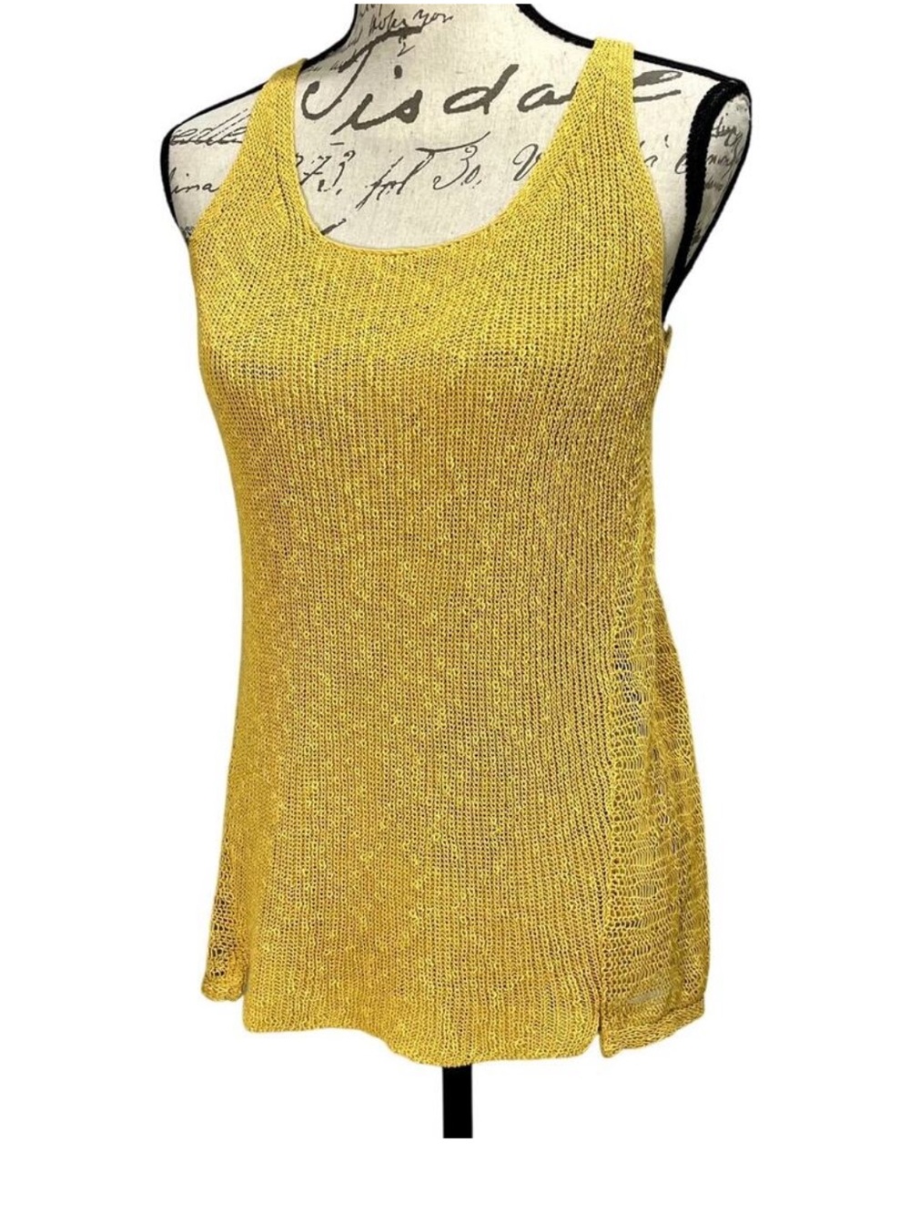 Sparrow Sweater Women's Yellow Knit Sleeveless Tank Top Anthropologie Casual